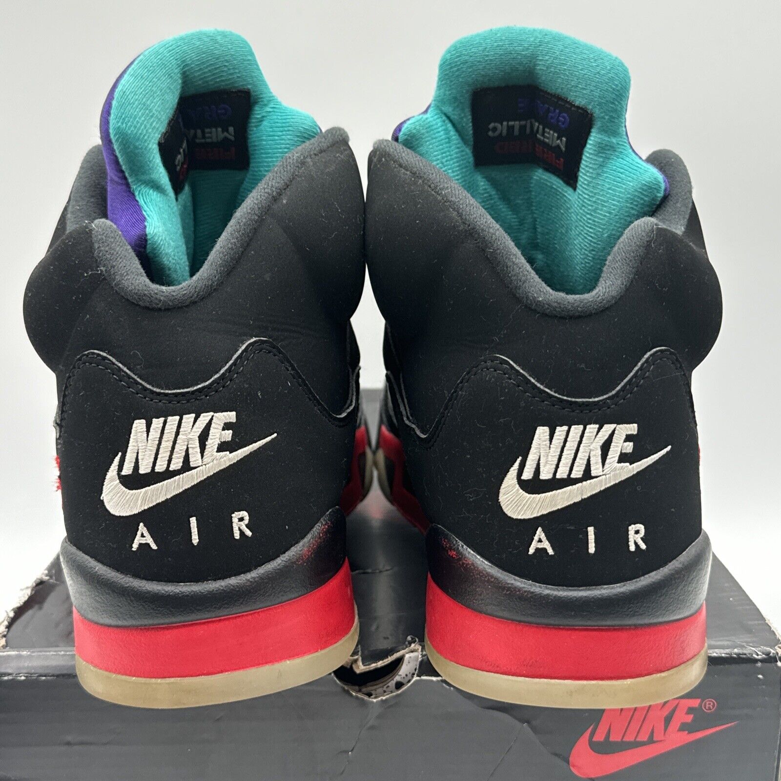 Size 12 - Jordan 5 Retro Top 3 Black 2020 Red Icy Sole Suede Purple Tingus