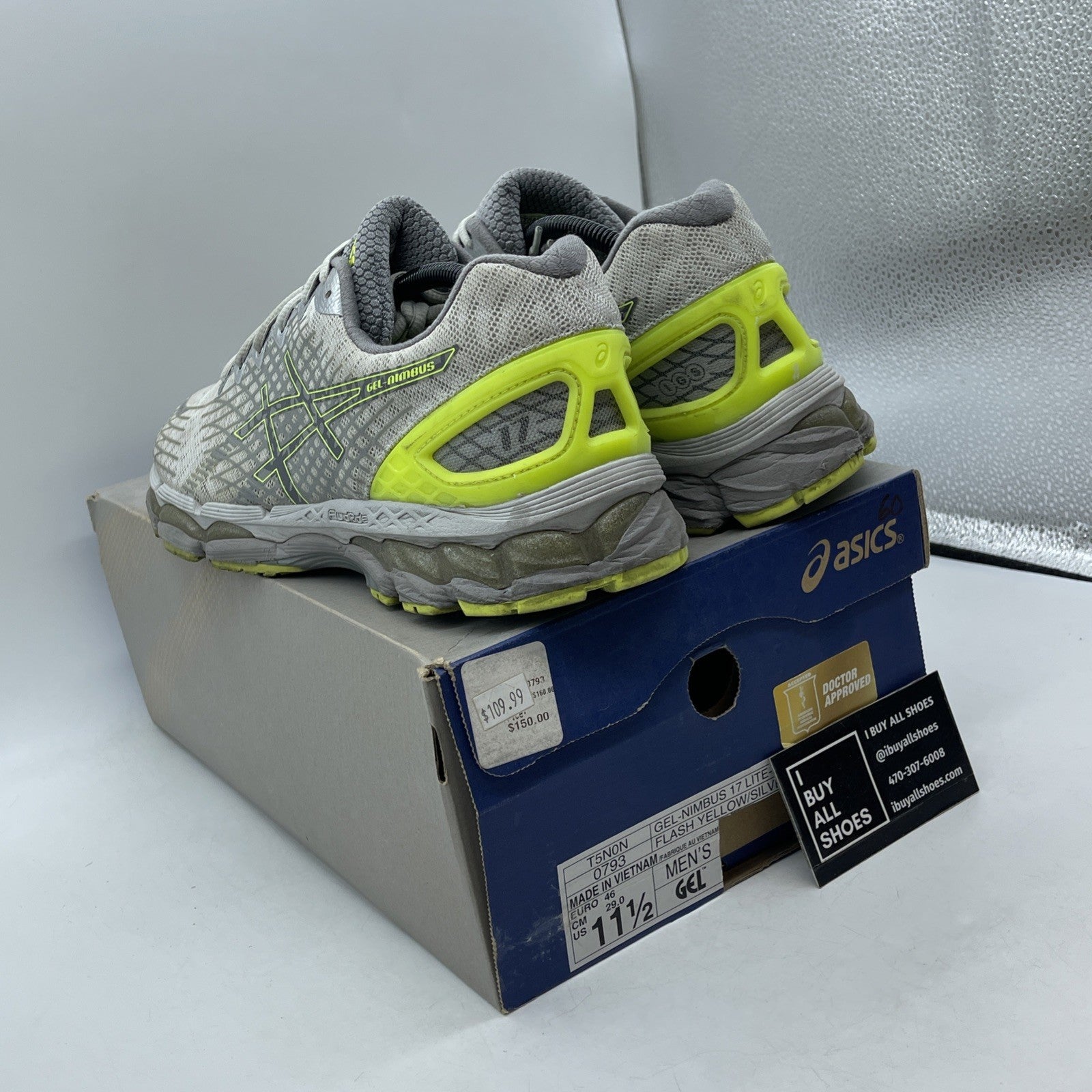 Size 11.5 - Asics Gel Nimbus 17 Lite Show Flash Yellow (T5N0N-0793)