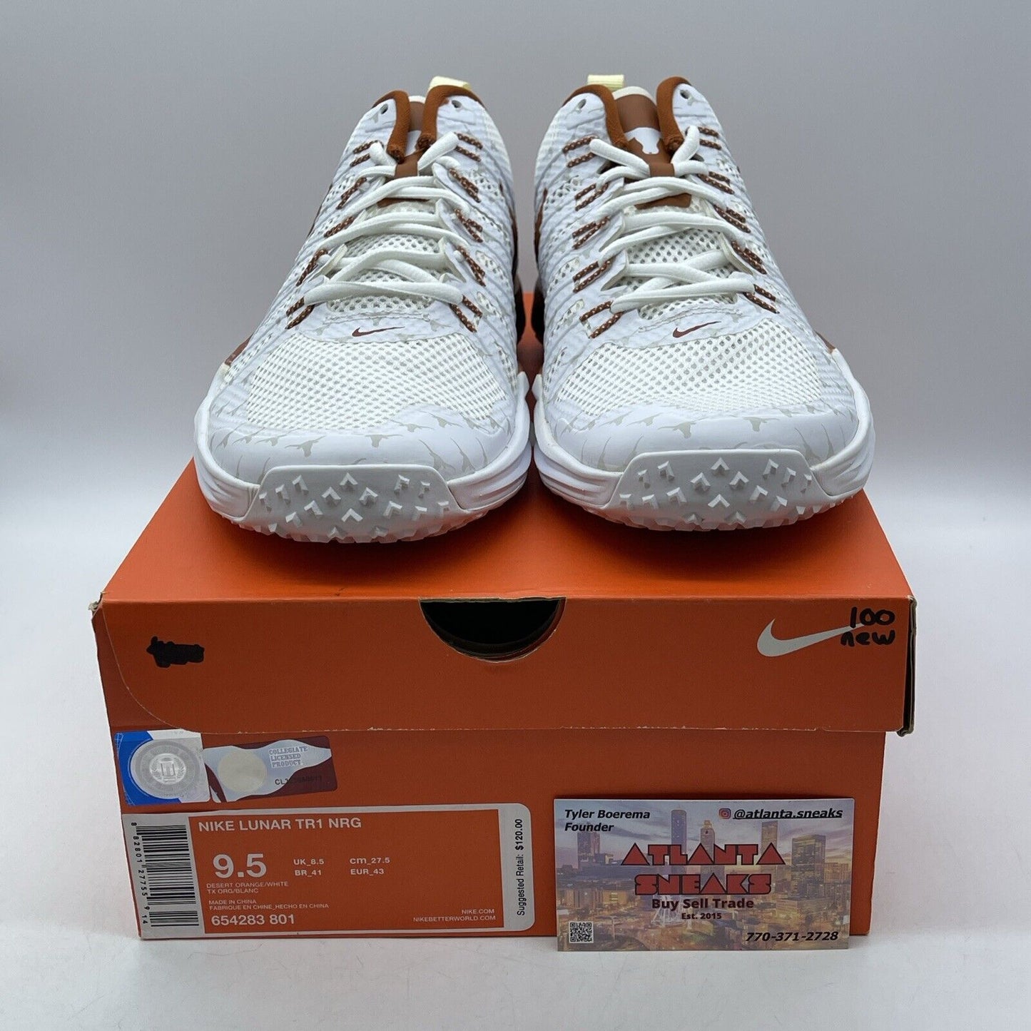 Size 9.5 - Nike Lunar TR1 Texas brown White  Suede leather (654283-801)