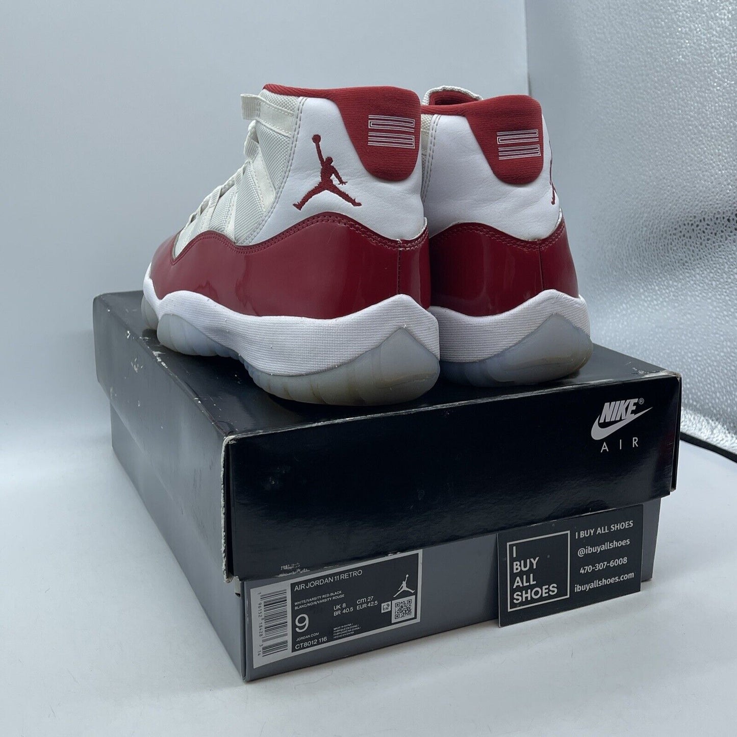 Size 9 - Jordan 11 Retro High Cherry Red White Leather Suede (CT8012-116)