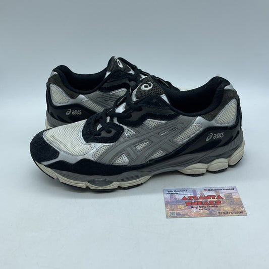 Size 8 - ASICS Gel NYC Black Ivory Grey White Suede Leather (1201A789)