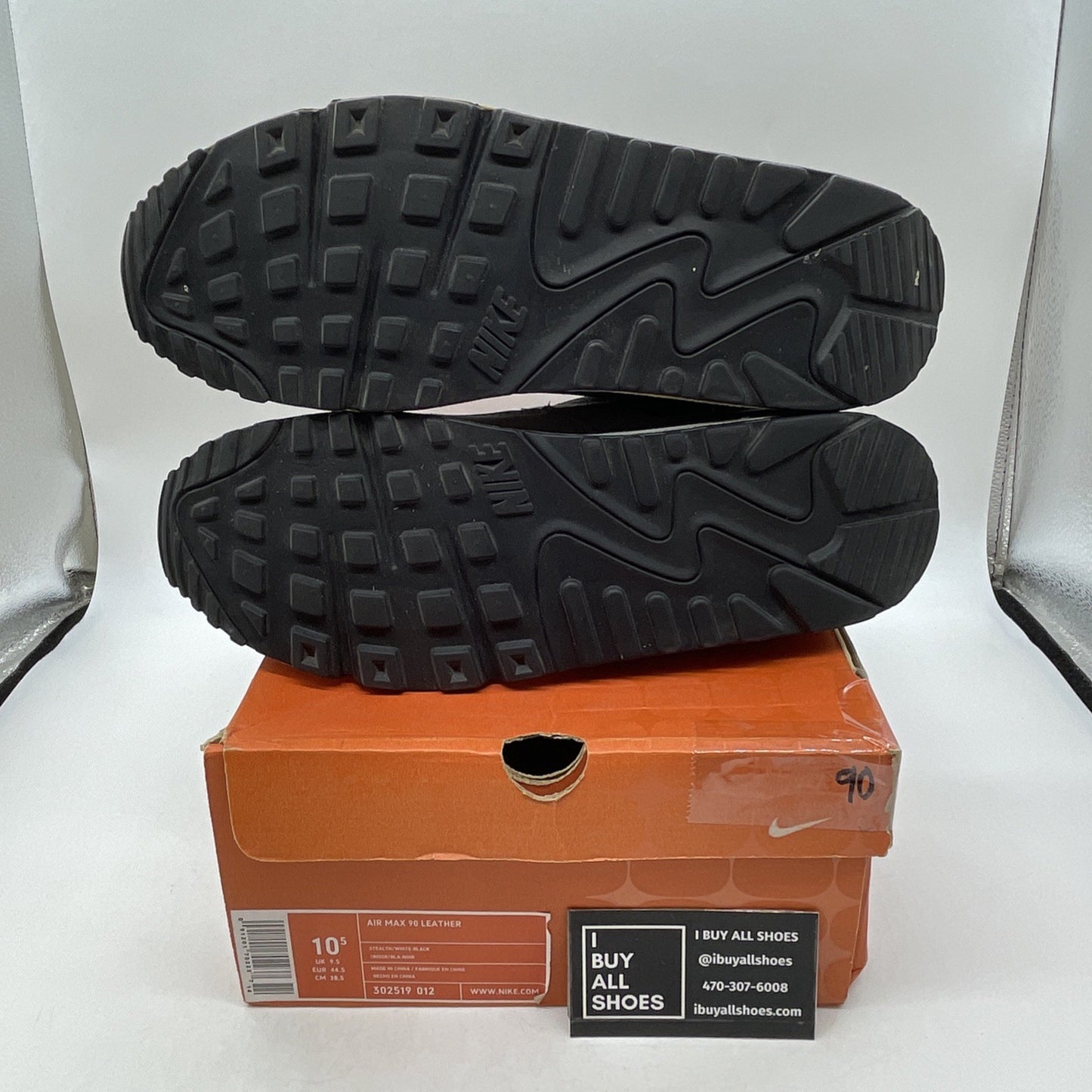 Size 10.5 - Nike Air Max 90 Leather Gray (302519-012)