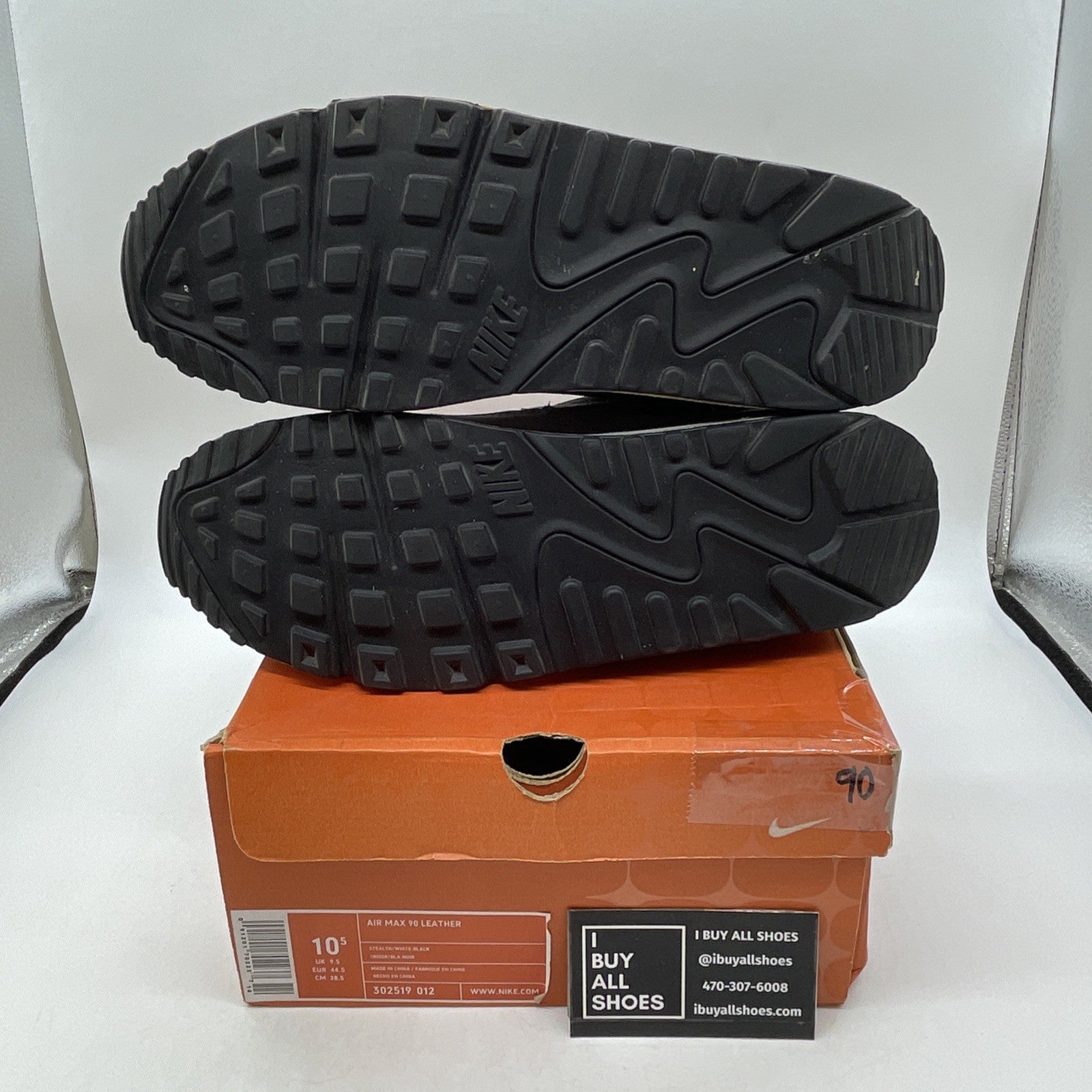 Size 10.5 - Nike Air Max 90 Leather Gray (302519-012)