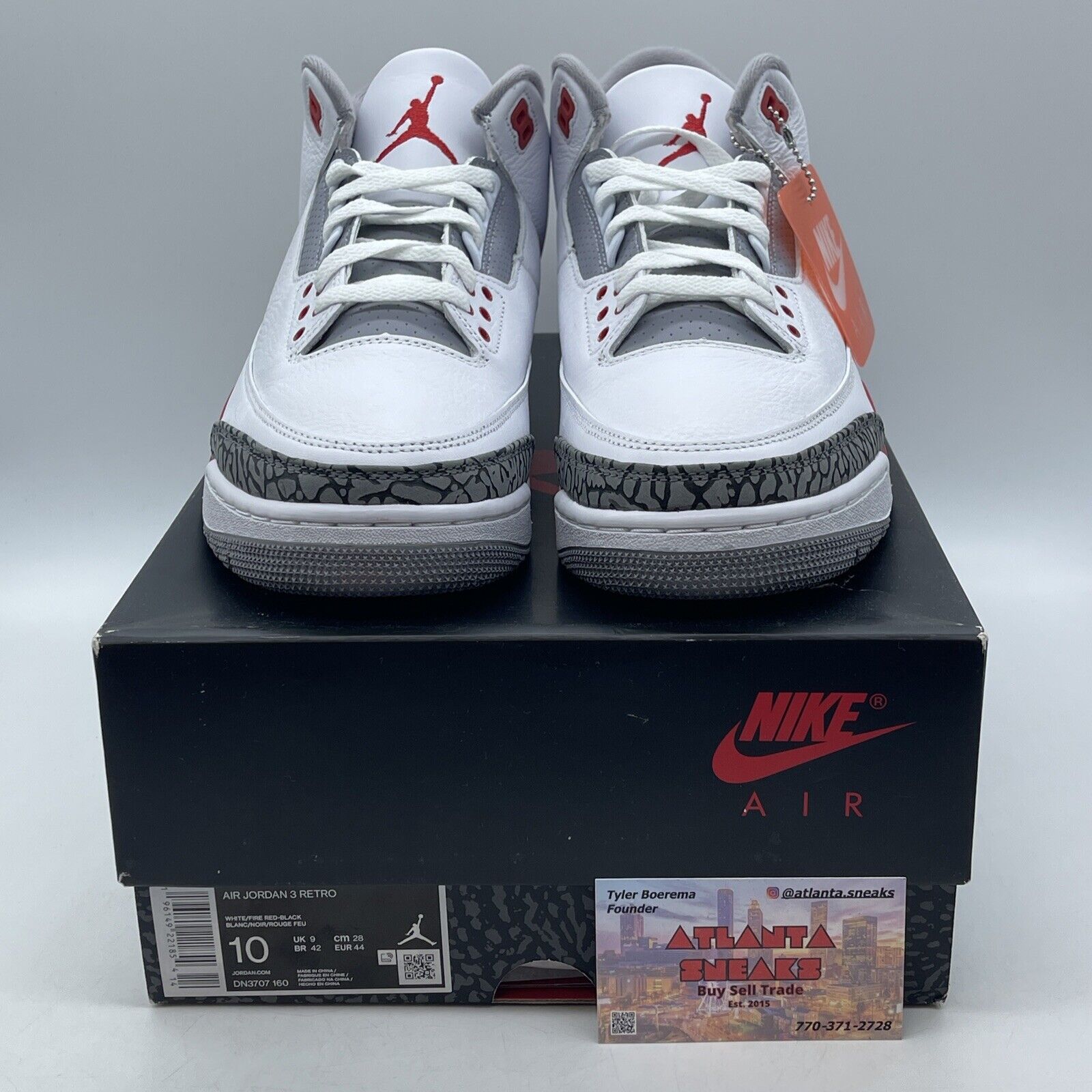 Size 10 - Jordan 3 Retro Mid Fire Red White Black Leather (DN3707-160)