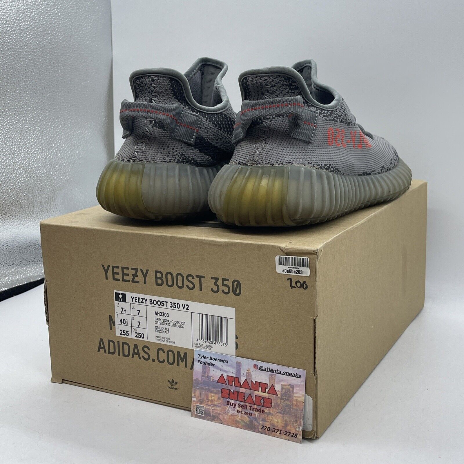 Size 7.5 - adidas Yeezy Boost 350 V2 Low Beluga 2.0 Grey Red Suede (AH2203)