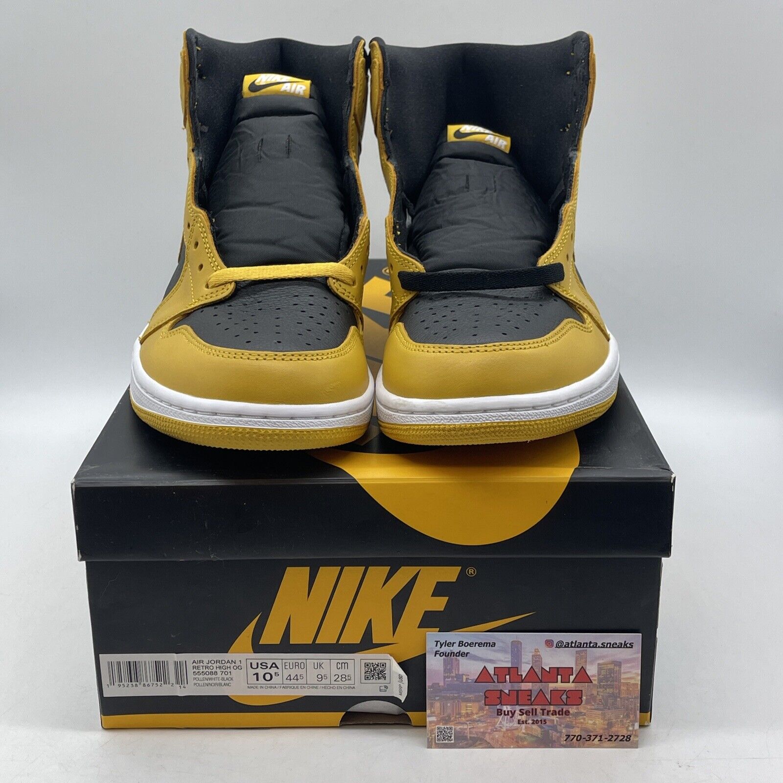 Size 10.5 - Jordan 1 Retro OG High Pollen Yellow White Black (555088-701)