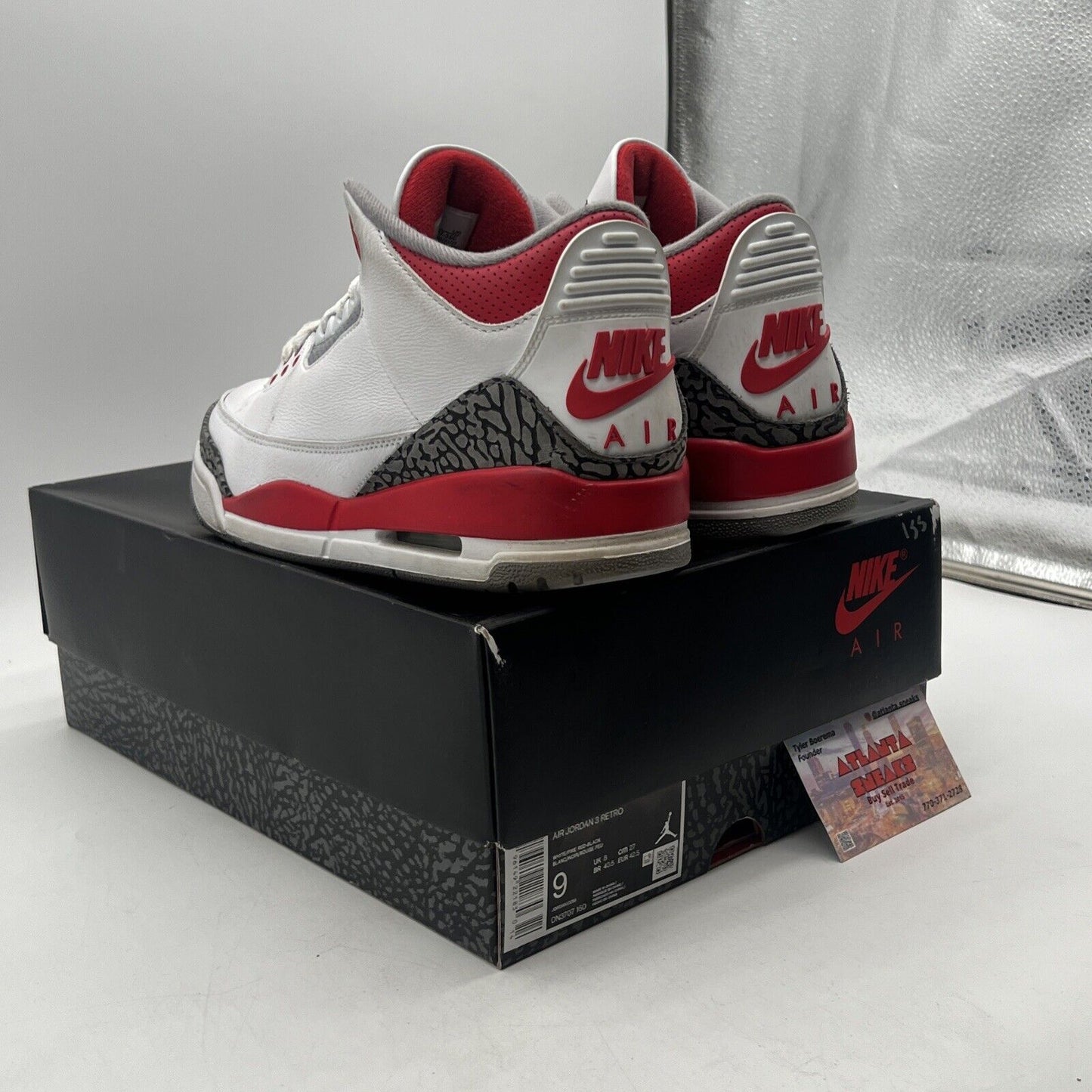 Size 9 - Jordan 3 Retro Mid Fire Red White Grey Leather Black (DN3707-160)