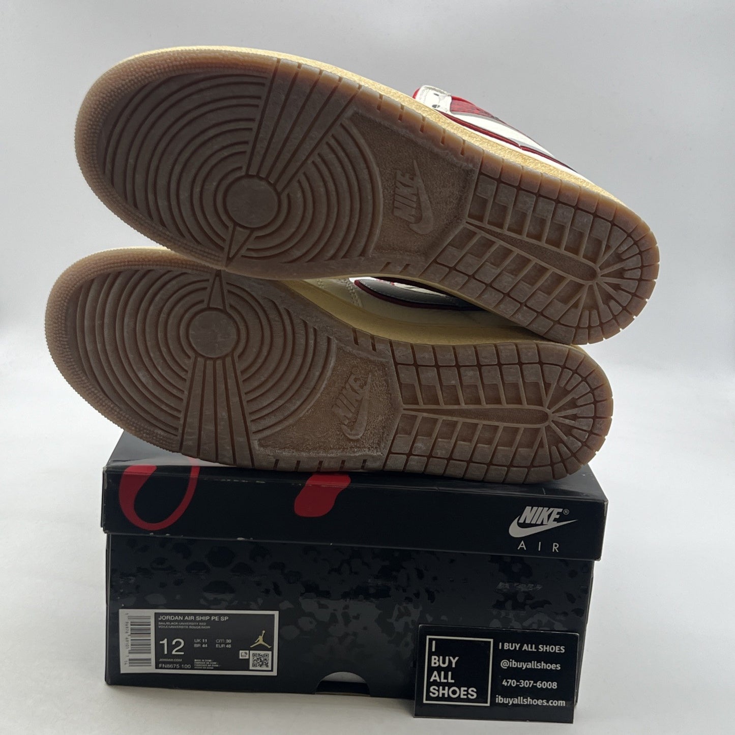 Size 12 -Awake NY x Air Jordan Jordan Air Ship PE SP University Red (FN8675-100)