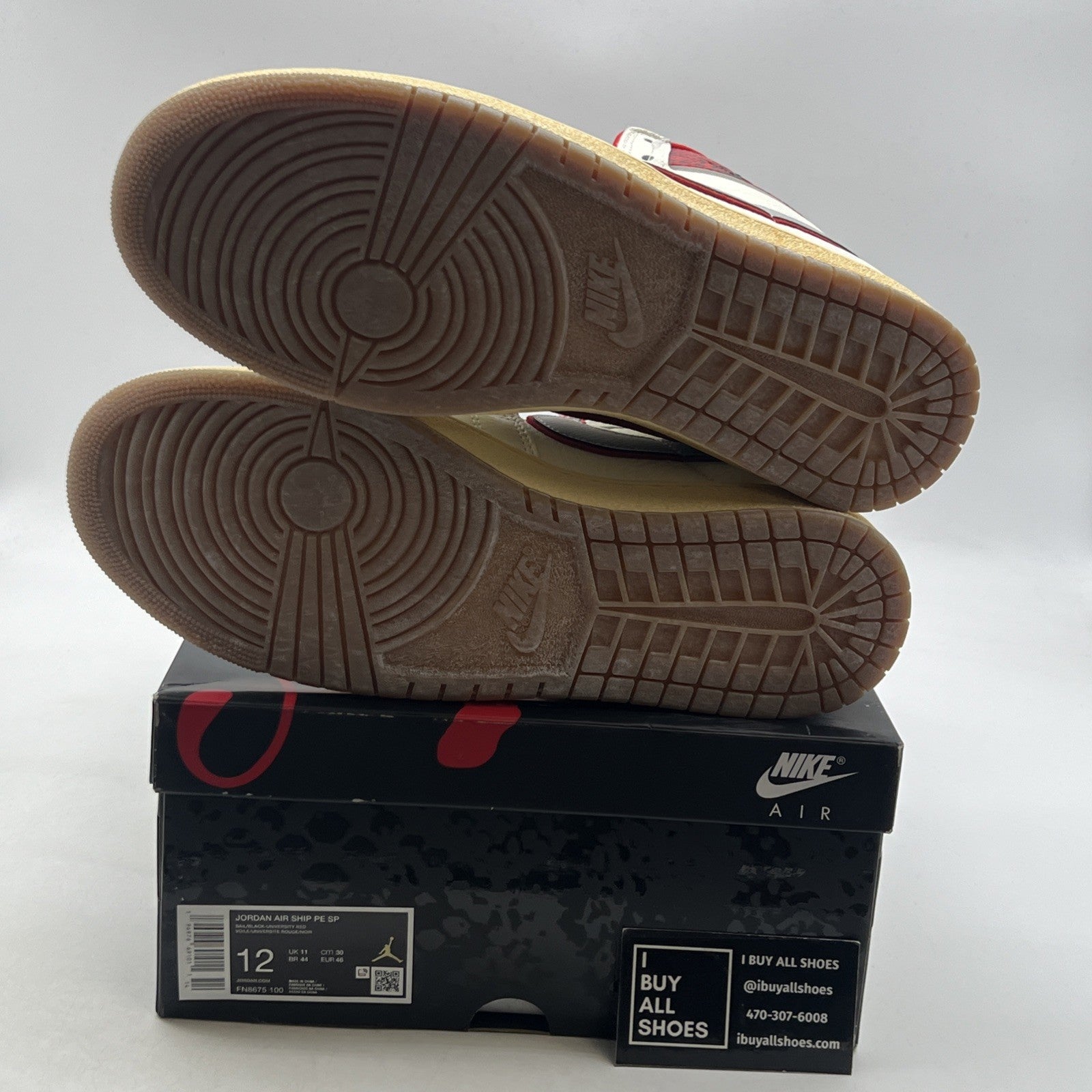 Size 12 -Awake NY x Air Jordan Jordan Air Ship PE SP University Red (FN8675-100)