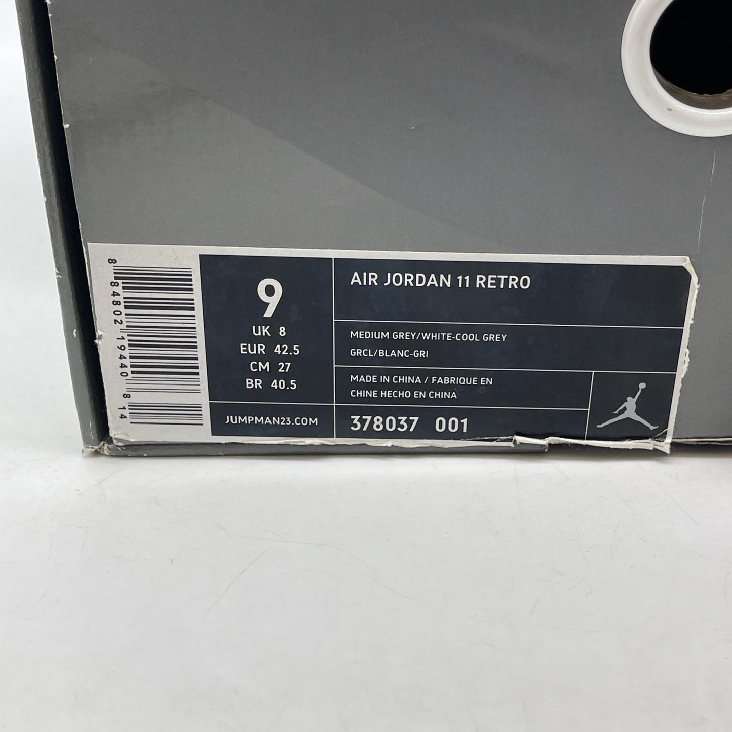 Size 9 - Air Jordan 11 Retro 2010 Cool Grey Suede Leather (378037-001)