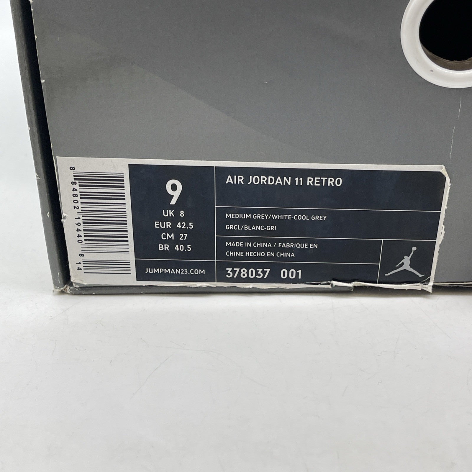 Size 9 - Air Jordan 11 Retro 2010 Cool Grey Suede Leather (378037-001)