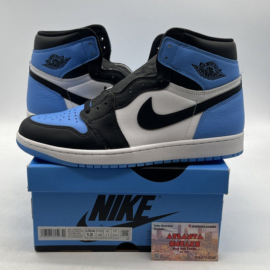 Size 12 - Jordan 1 Retro OG High UNC Toe Black White Leather (DZ5485-400)