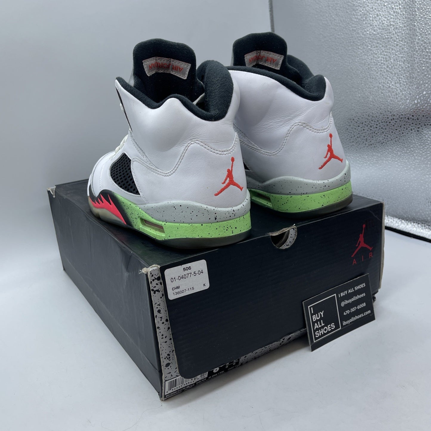 Size 8.5 - Air Jordan 5 Retro Pro Stars White Black Leather (136027-115)