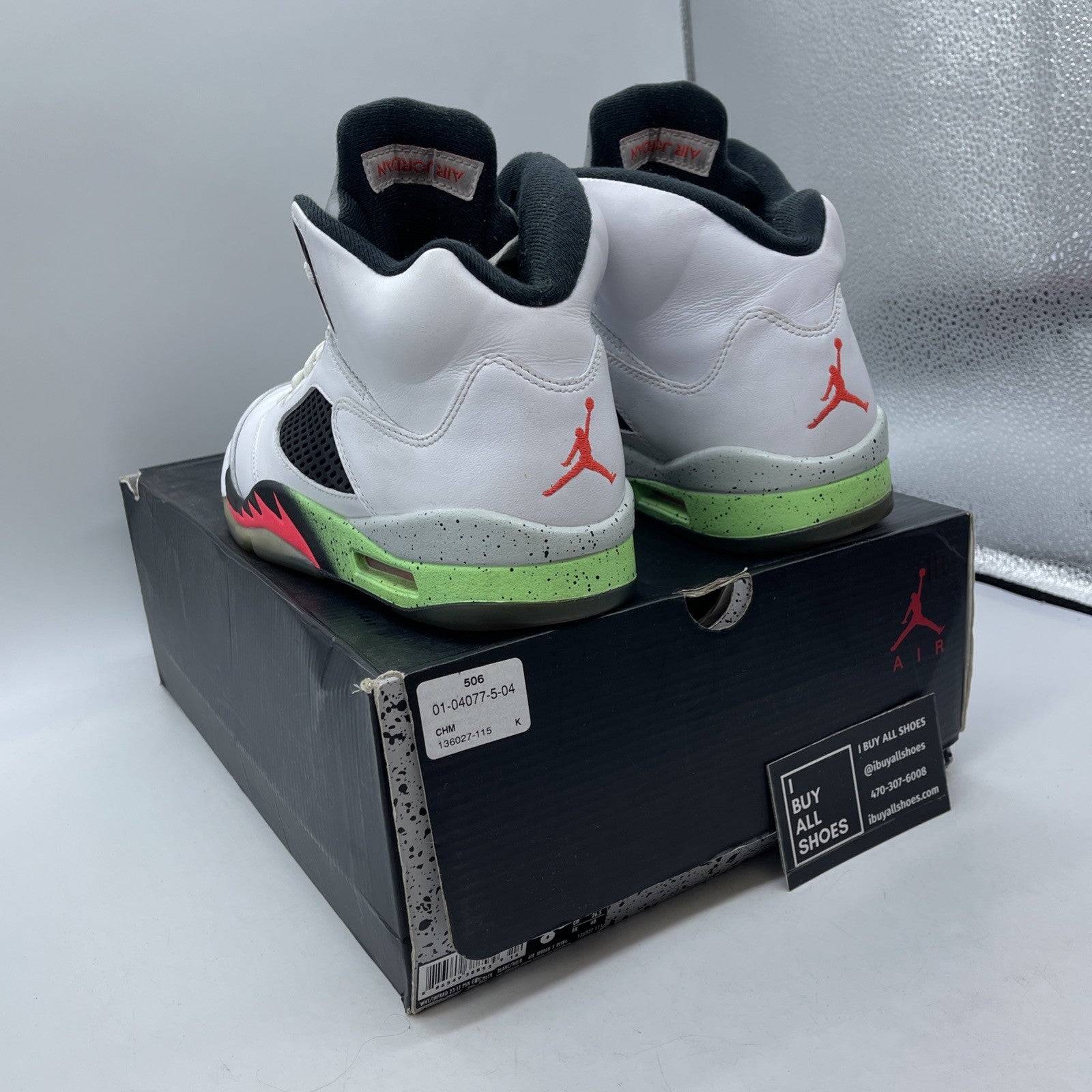 Size 8.5 - Air Jordan 5 Retro Pro Stars White Black Leather (136027-115)