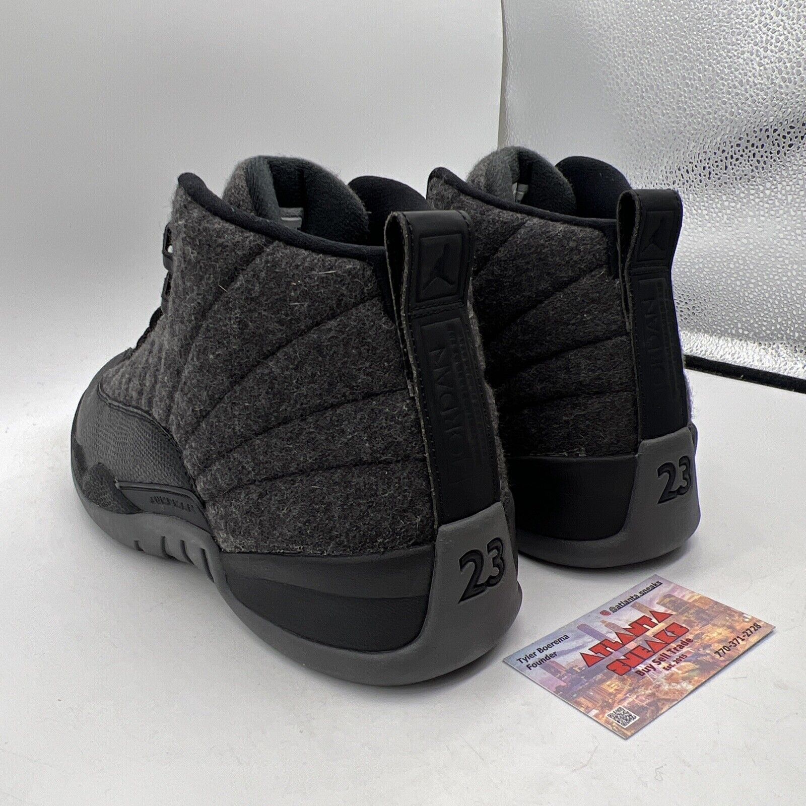 Size 11.5 - Air Jordan 12 Retro Wool Black Grey (852627-003)