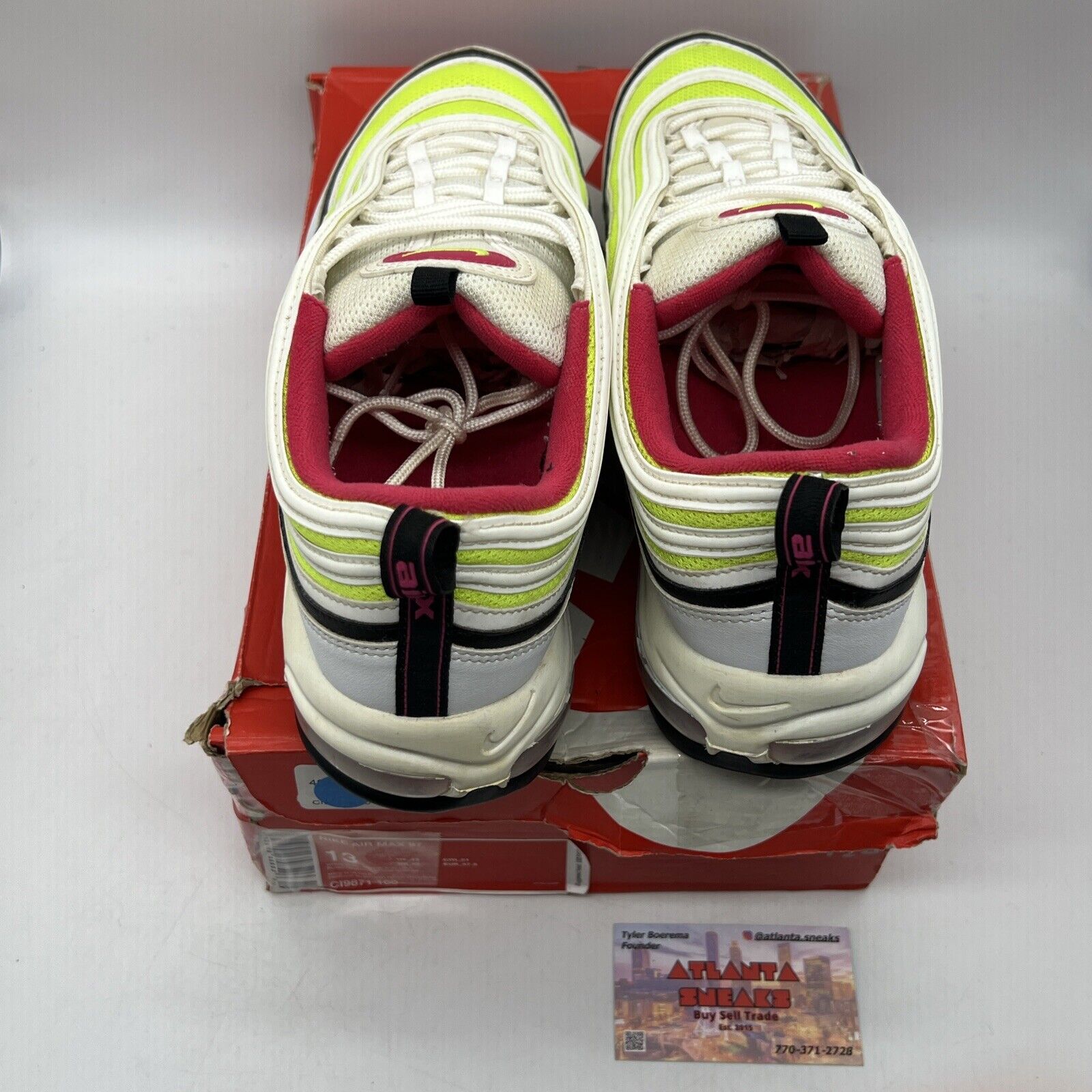 Size 13 - Nike Air Max 97 Volt Pink White Black (CI9871-100)