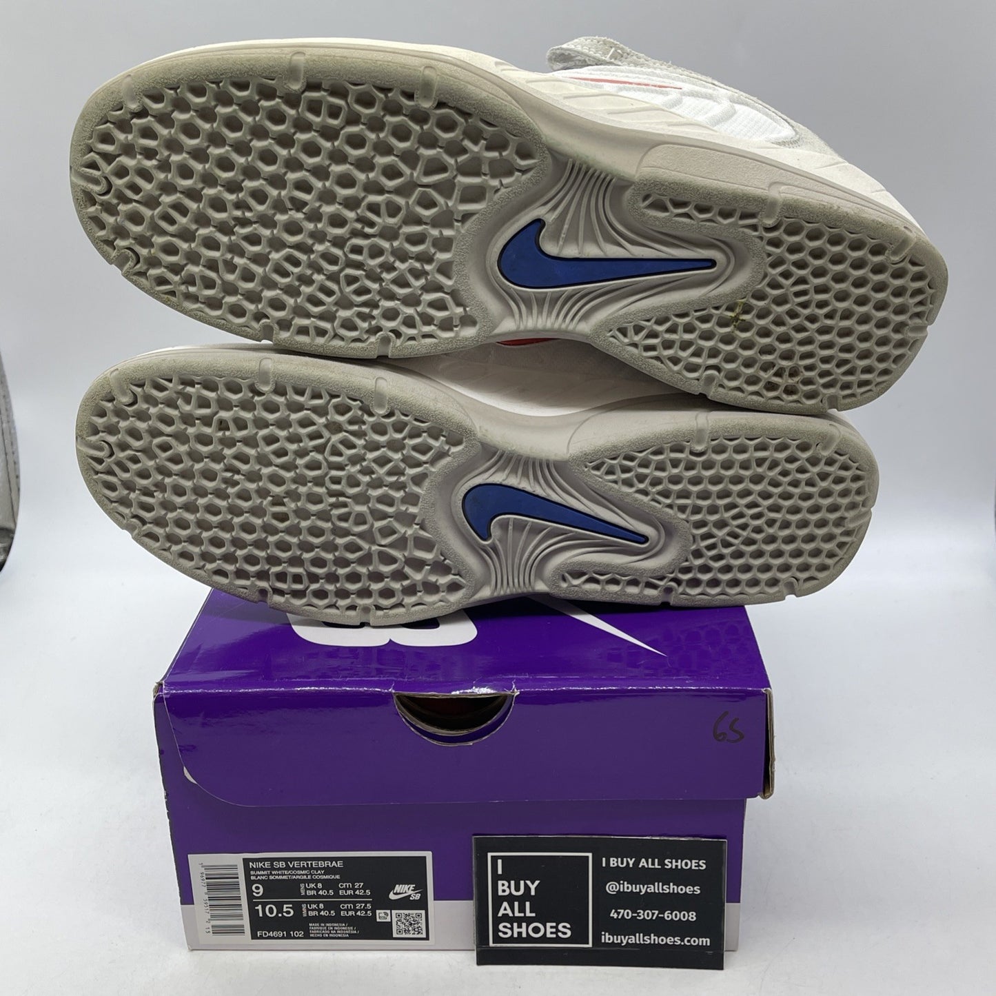 Size 9 - Nike Vertebrae SB Light Iron Ore Cosmic Clay (FD4691-102)