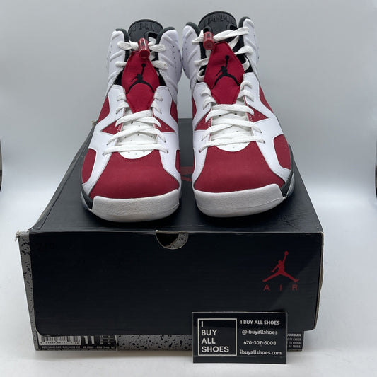 Size 11 - Air Jordan 6 Retro 2014 Carmine Red White Suede Leather (384664-160)