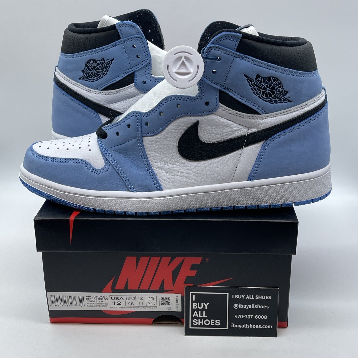 Size 12 - Jordan 1 Retro OG High University Blue White Suede (555088-134)