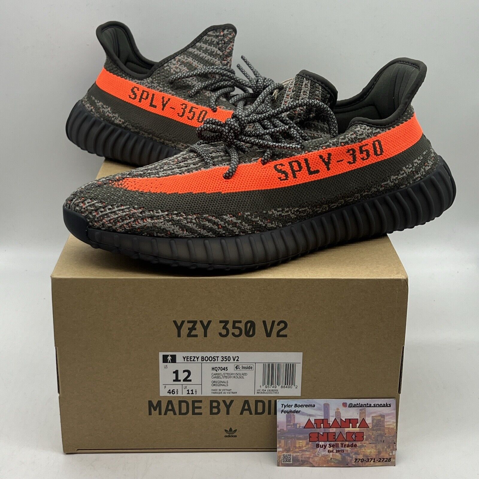 Size 12 - adidas Yeezy Boost 350 V2 Low Carbon Beluga Brand New Og All