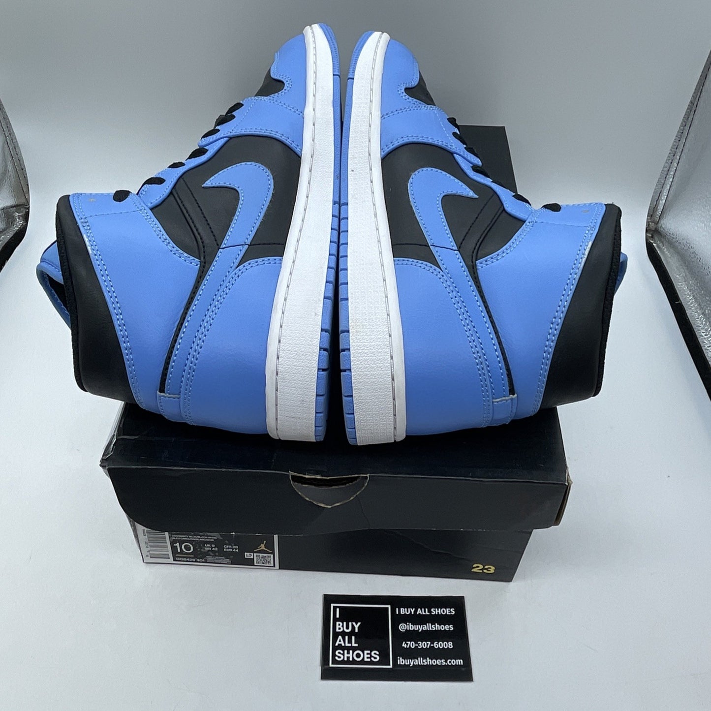 Size 10 - Air Jordan 1 Mid University Blue Black White Leather (DQ8426-401)
