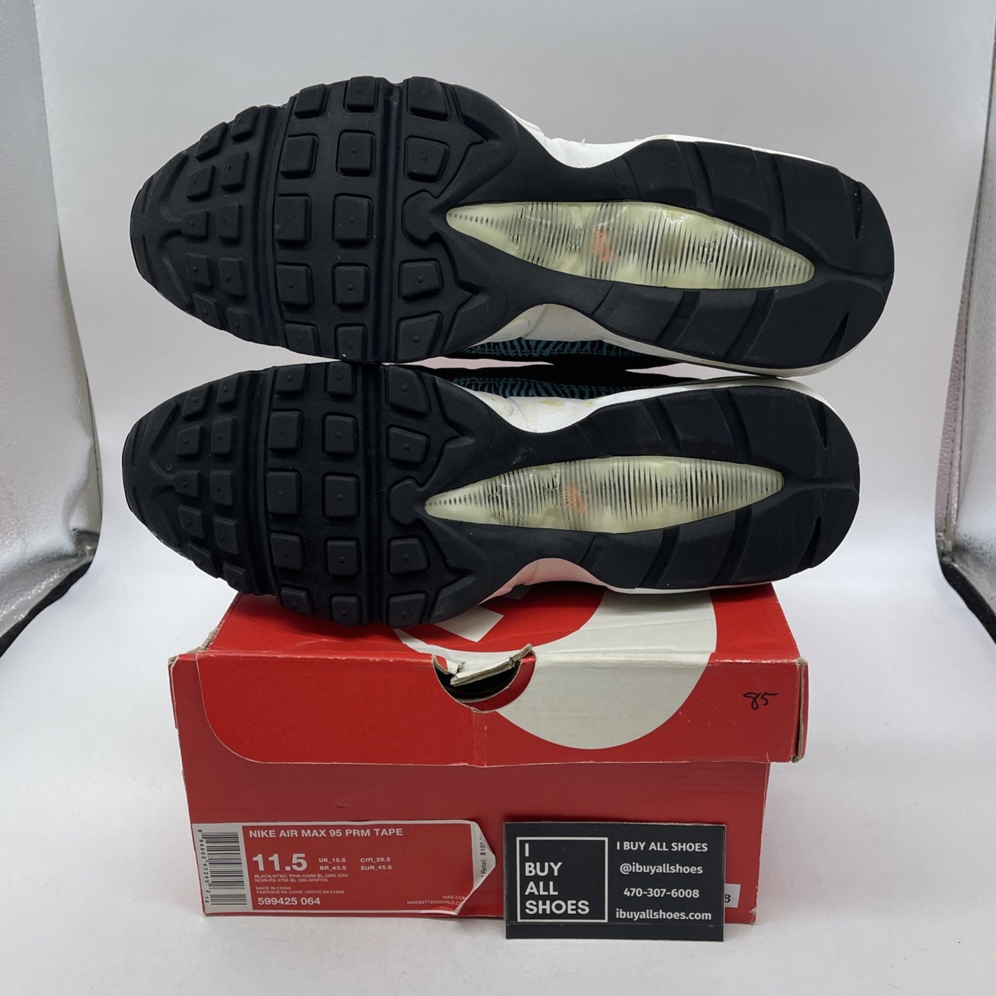 Size 11.5 - Nike Air Max 95 Premium Tape Gamma Blue Zebra (599425-064)
