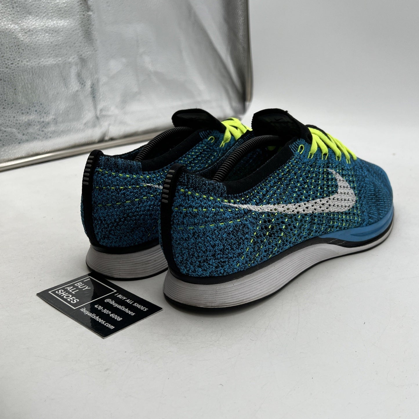 Size 12 - Nike Flyknit Racer Blue Glow (526628-402)