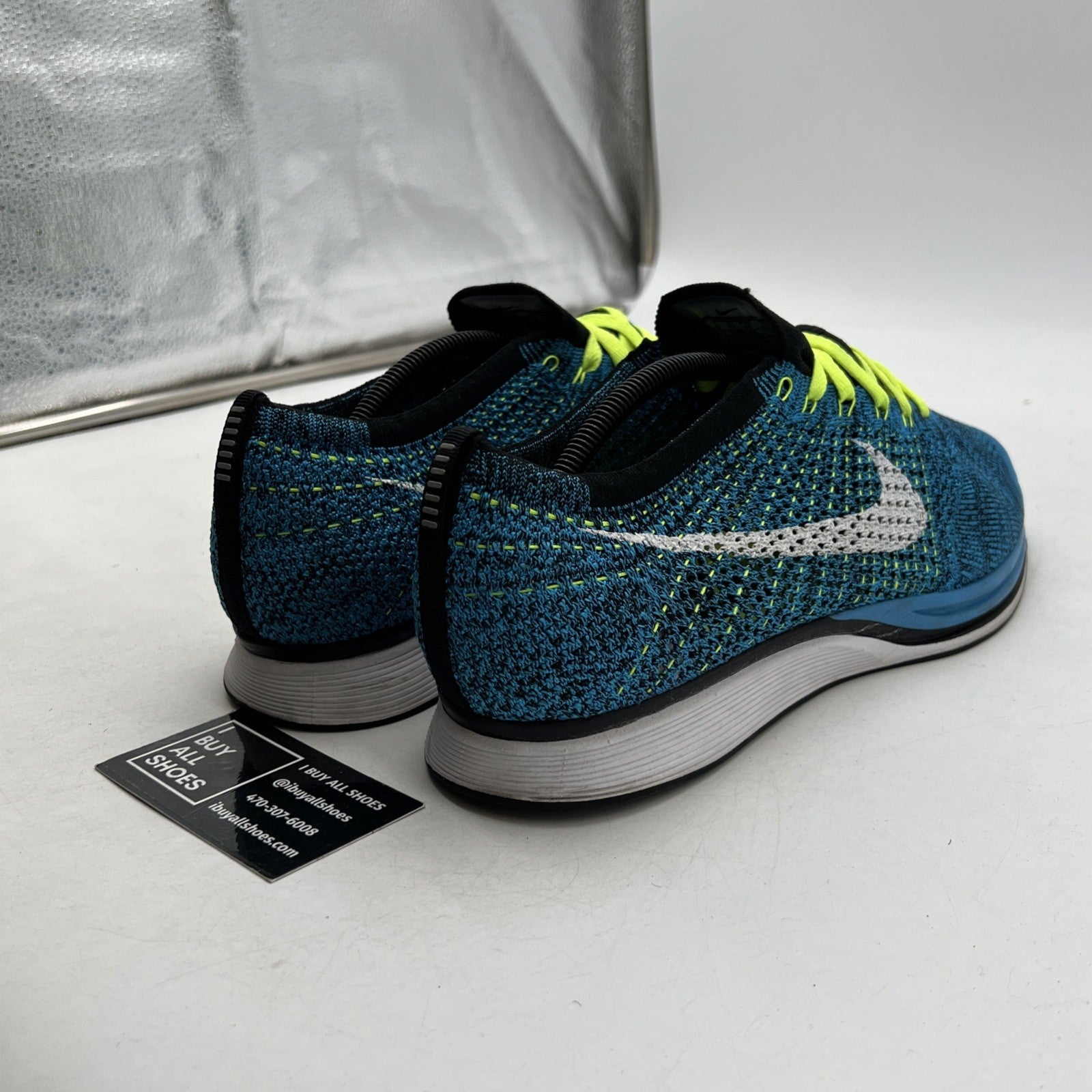 Size 12 - Nike Flyknit Racer Blue Glow (526628-402)