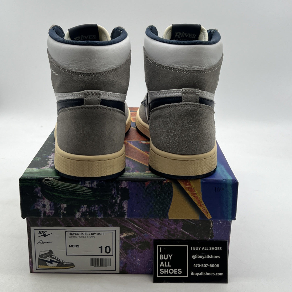Size 10 - REVES PARIS / KIY 85 Hi WHITE/GREY/NAVY
