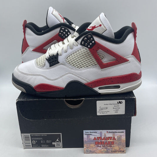 Size 8.5 - Jordan 4 Retro Mid Red Cement Black White Leather (DH6927-161)