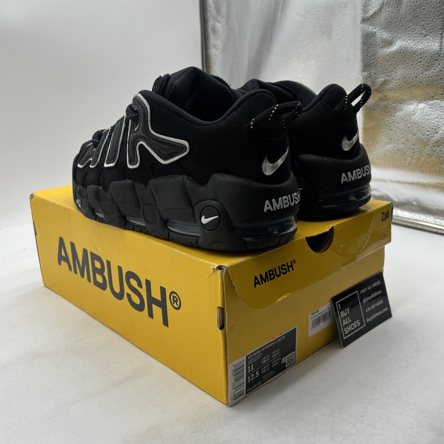 Size 11 - Nike AMBUSH x Air More Uptempo Low Black (FB1299-001)