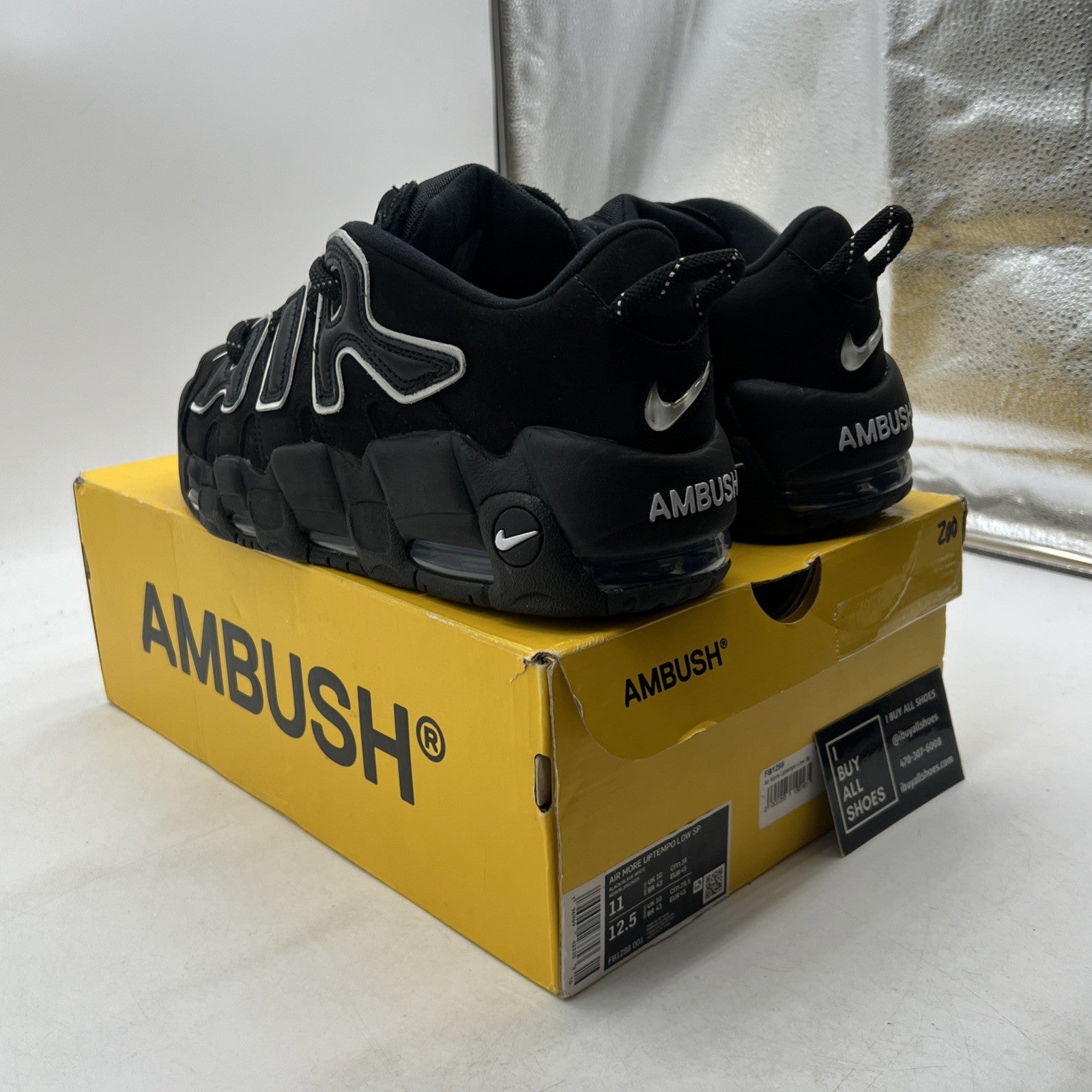 Size 11 - Nike AMBUSH x Air More Uptempo Low Black (FB1299-001)