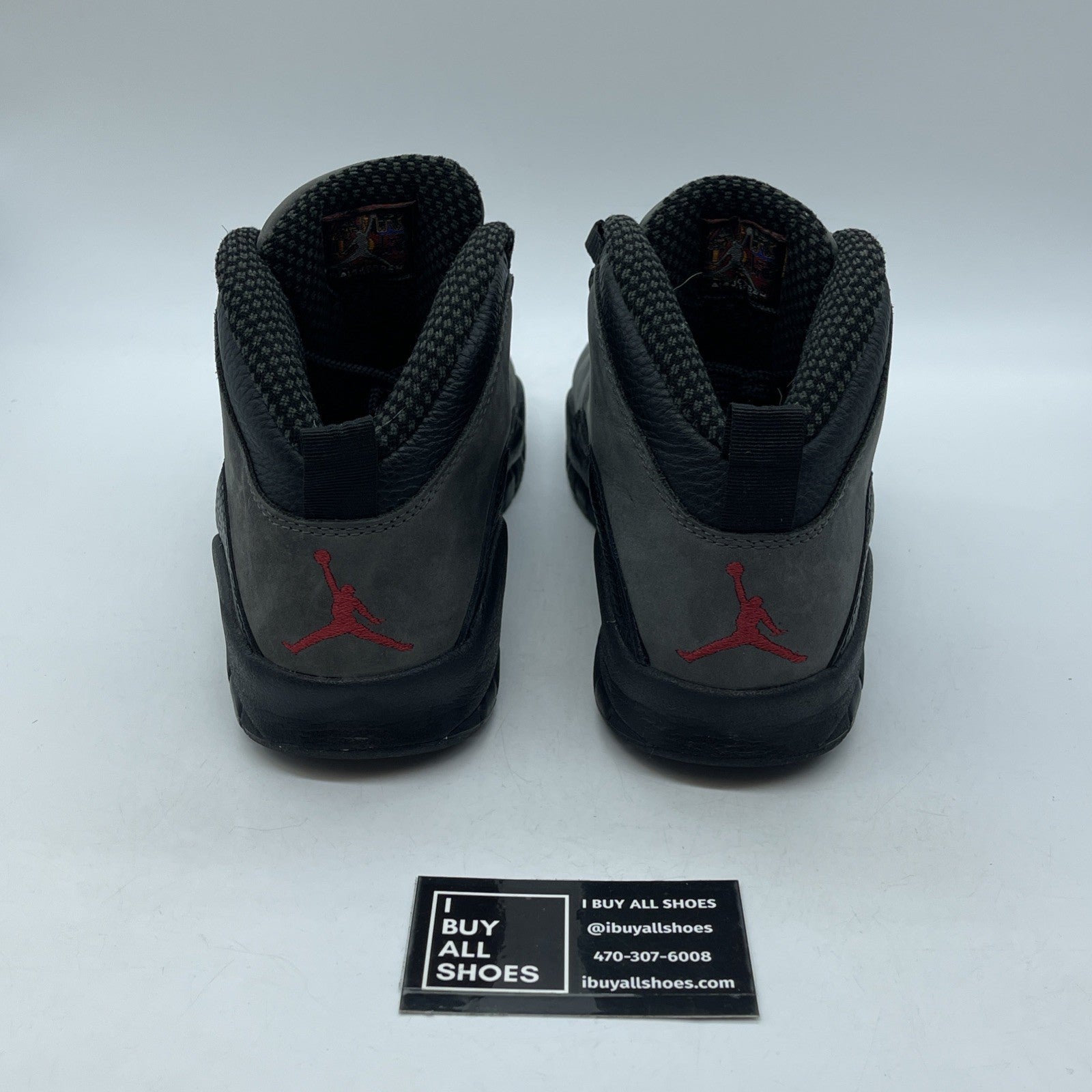 Size 9.5 - Air Jordan 10 Retro 2018 Shadow Grey Black Red Suede (310805-002)