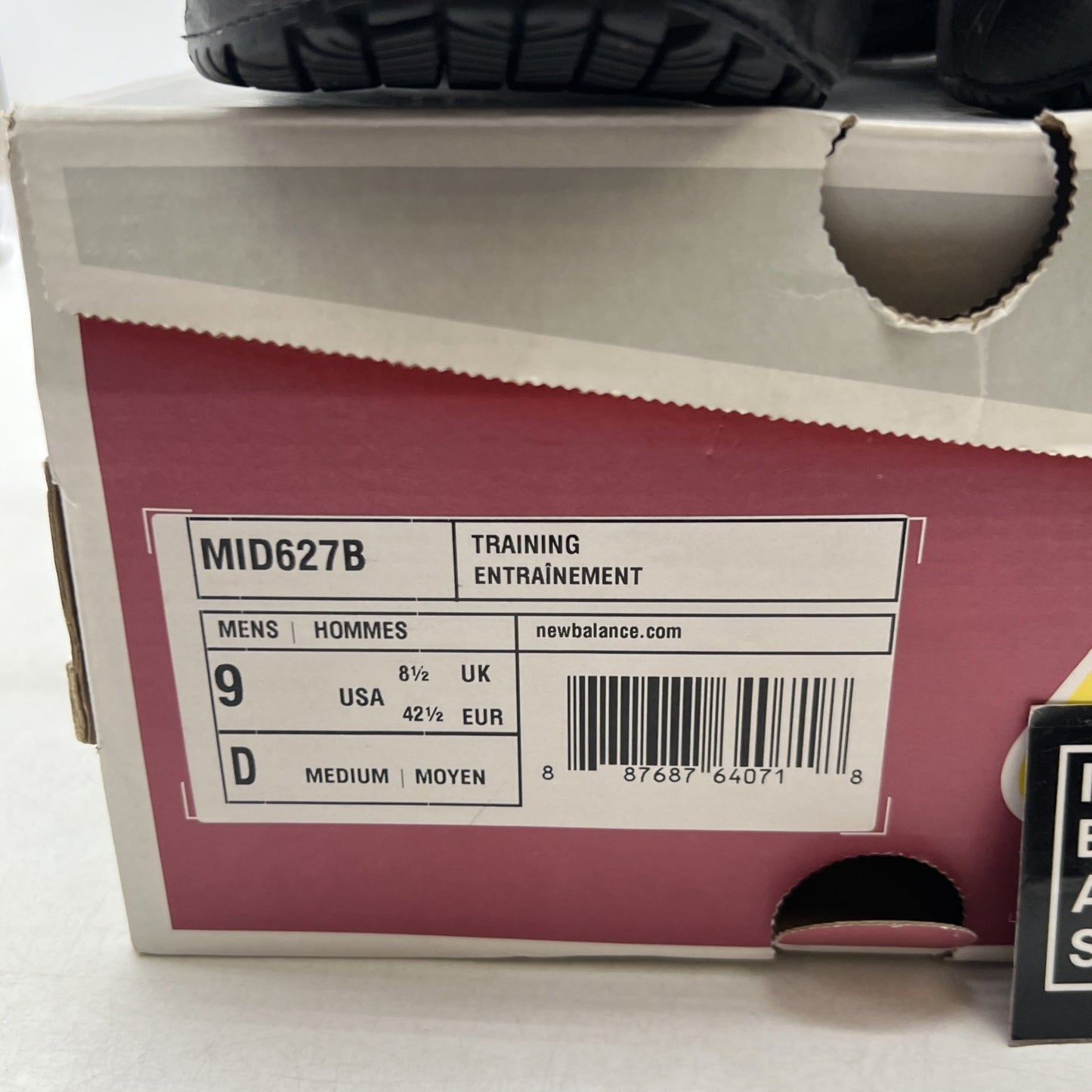 Size 9 - New Balance Steel Toe 627 Leather Triple Black (MID627B)