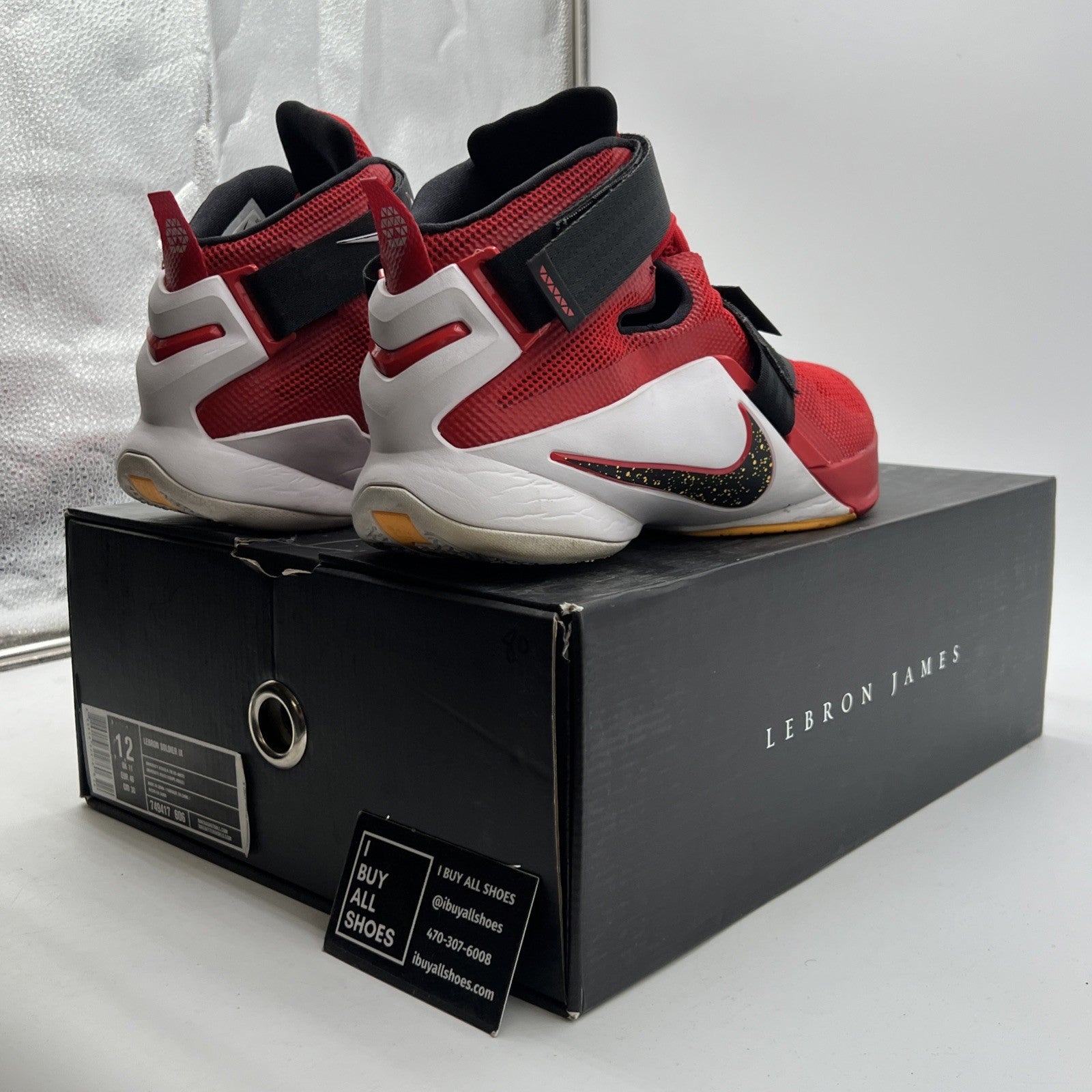 Size 12 - Nike LeBron Soldier 9 University Red (749417-606)