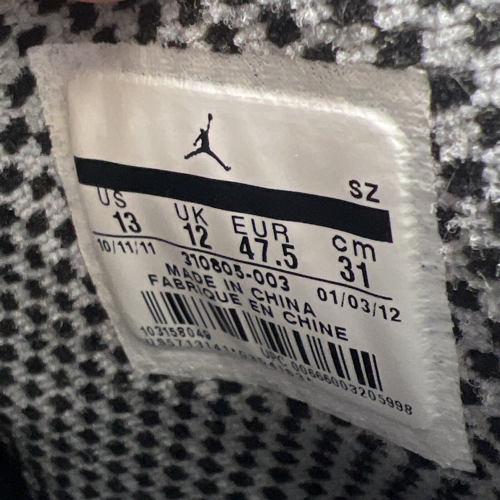 Size 13 - Air Jordan 10 Retro Stealth Black Suede White Grey (310805-003)