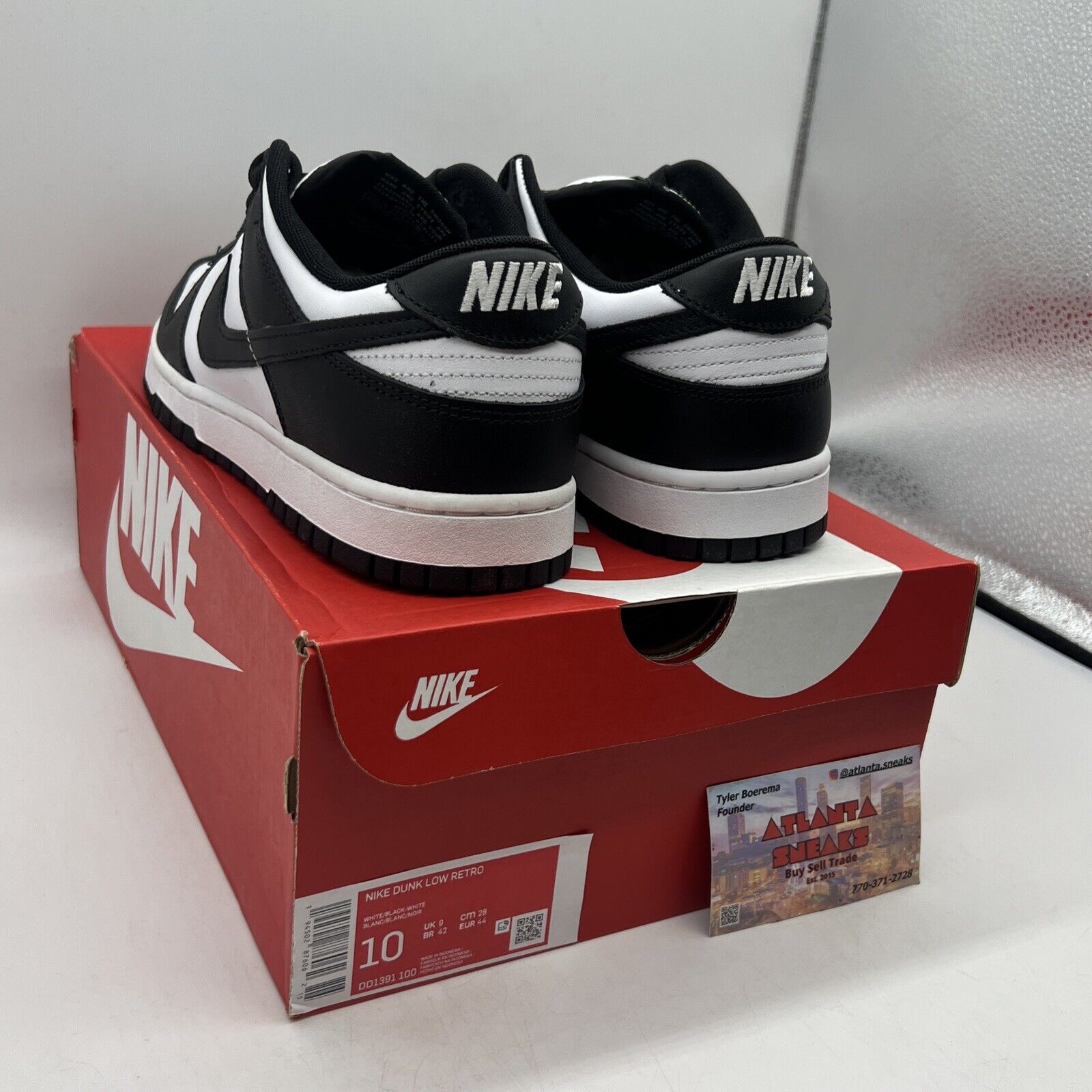 Size 10 - Nike Dunk Low Black White Brand New Og All