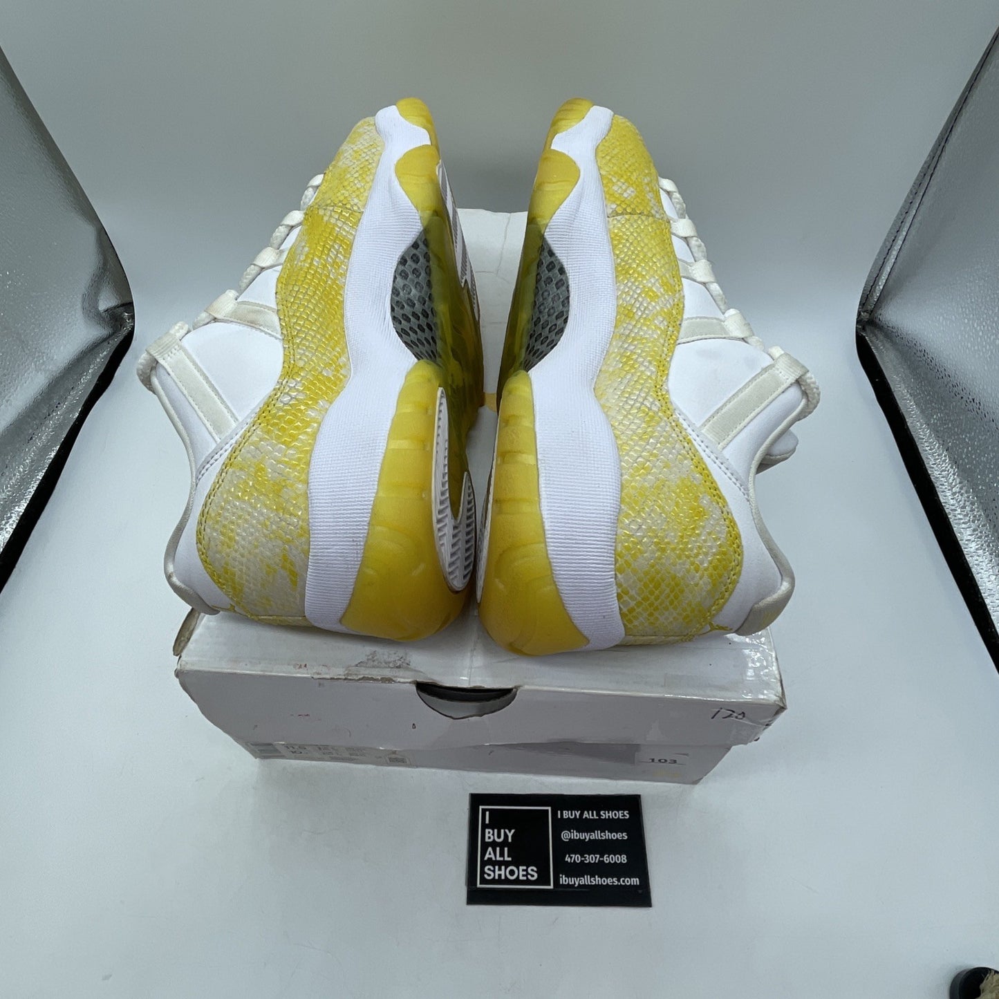 Size 11.5W - Air Jordan 11 Low Yellow Snakeskin (AH7860-107)