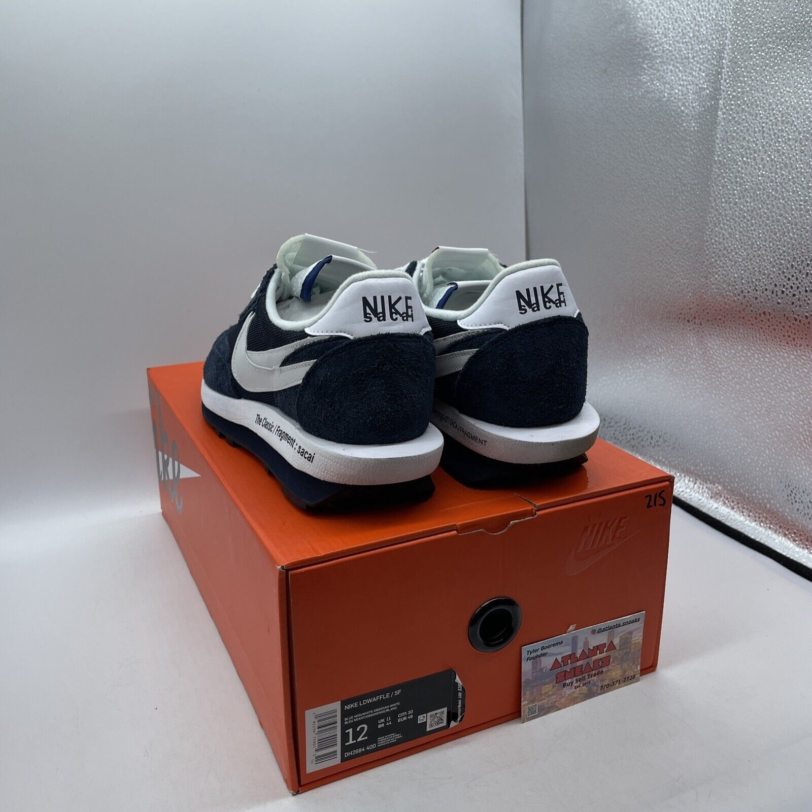 Size 12 - Nike LDV Waffle x Fragment Design x sacai Low Blackened Blue