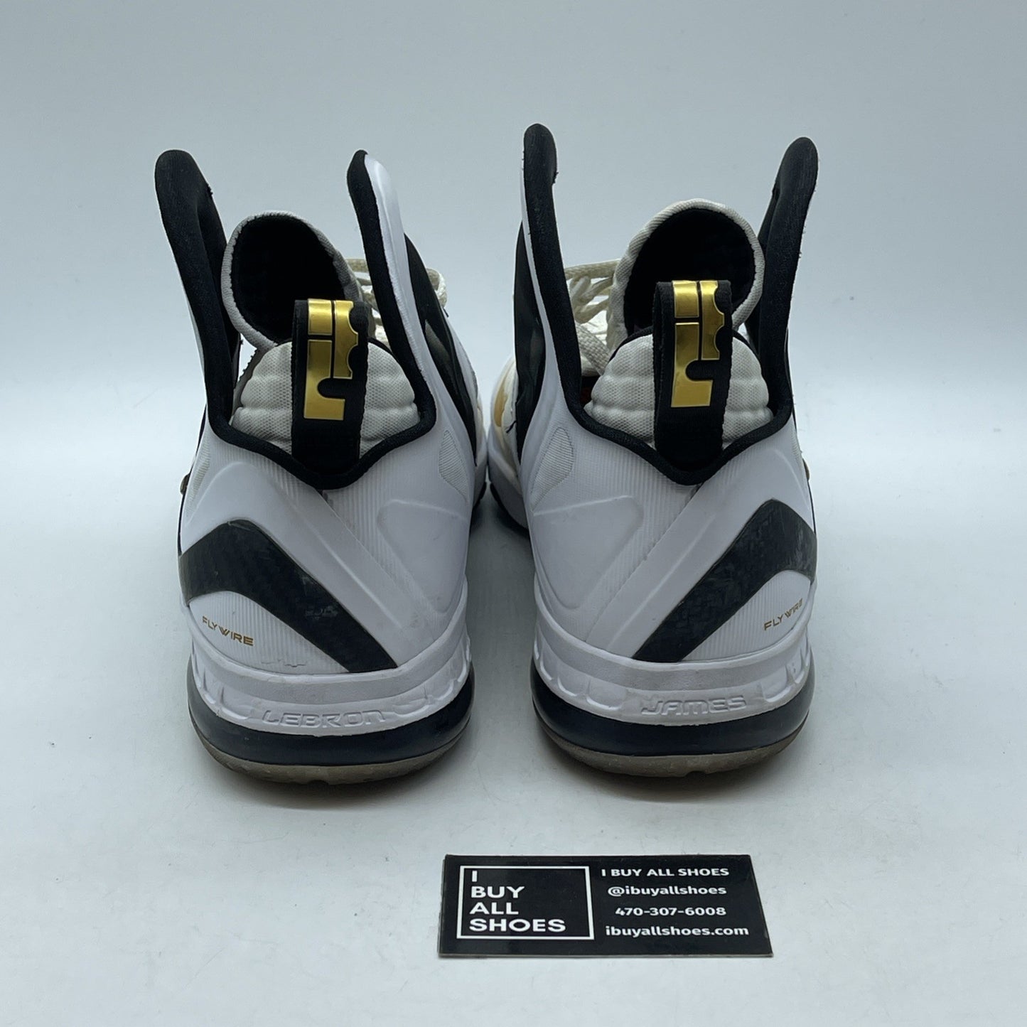 Size 13 - Nike LeBron 9 P.S. Elite Home White Gold Leather (516958-100)