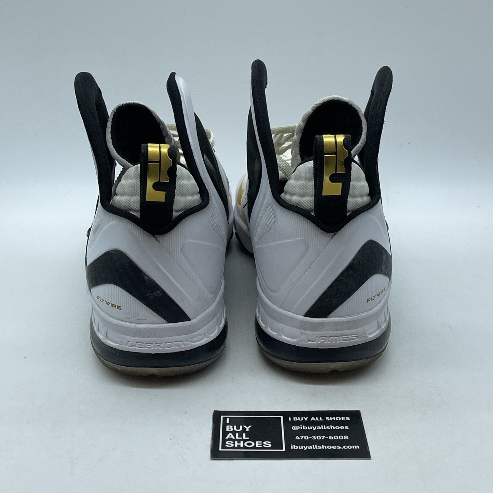 Size 13 - Nike LeBron 9 P.S. Elite Home White Gold Leather (516958-100)
