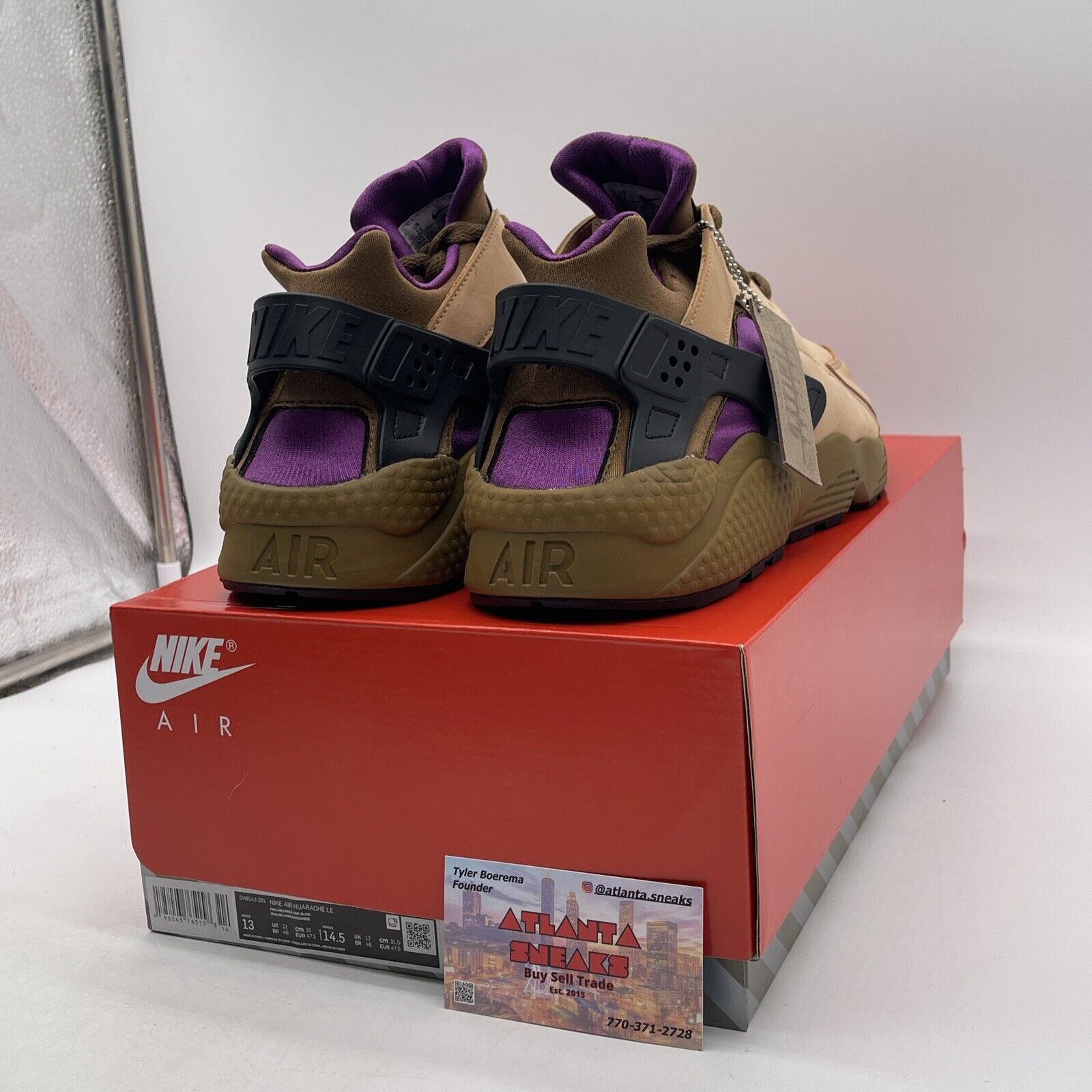 Size 13 - Nike Air Huarache LE Praline Brown Black Suede Leather (DH8143-201)