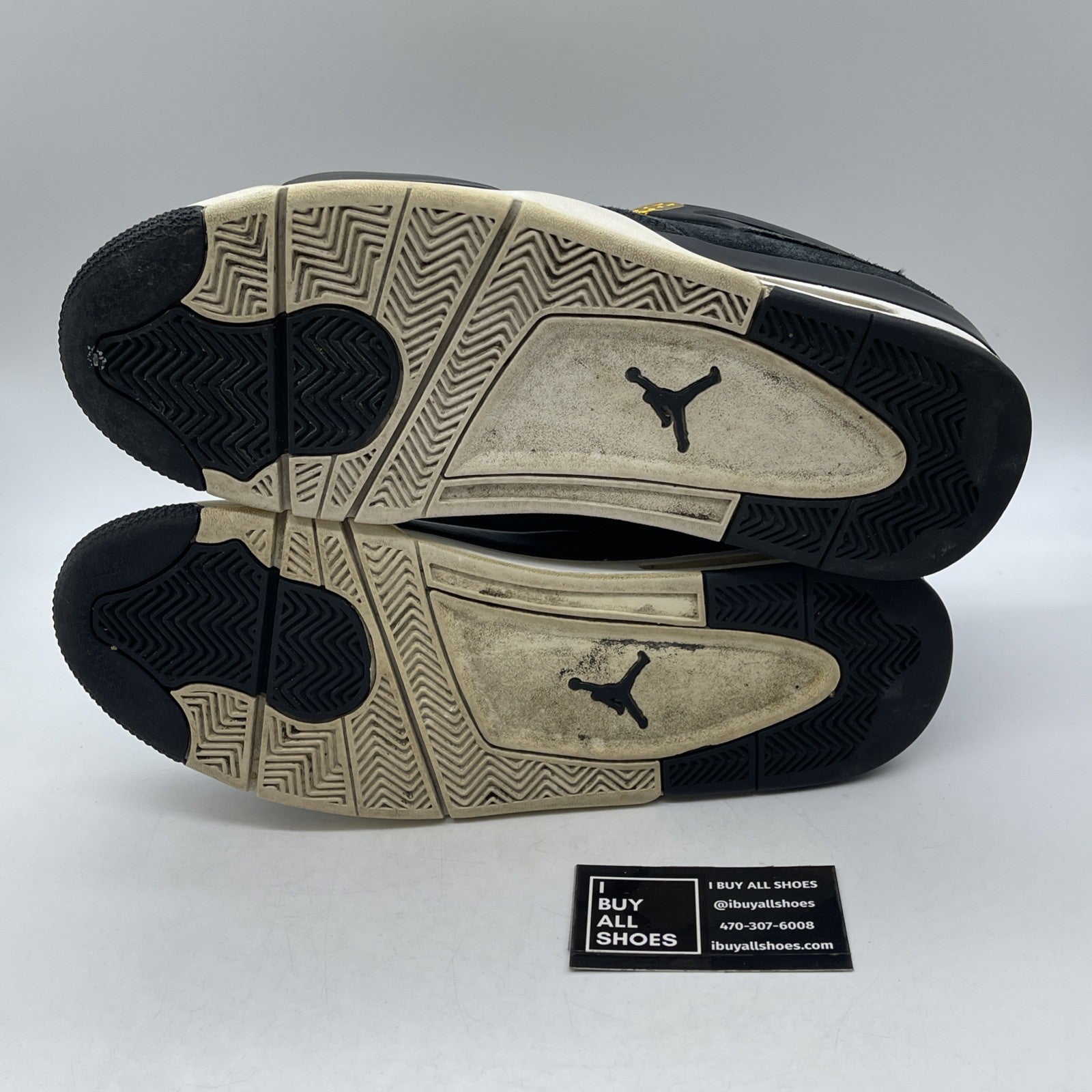 Size 13 - Air Jordan 4 Retro Royalty 2017 Black Gold Suede (308497-032)