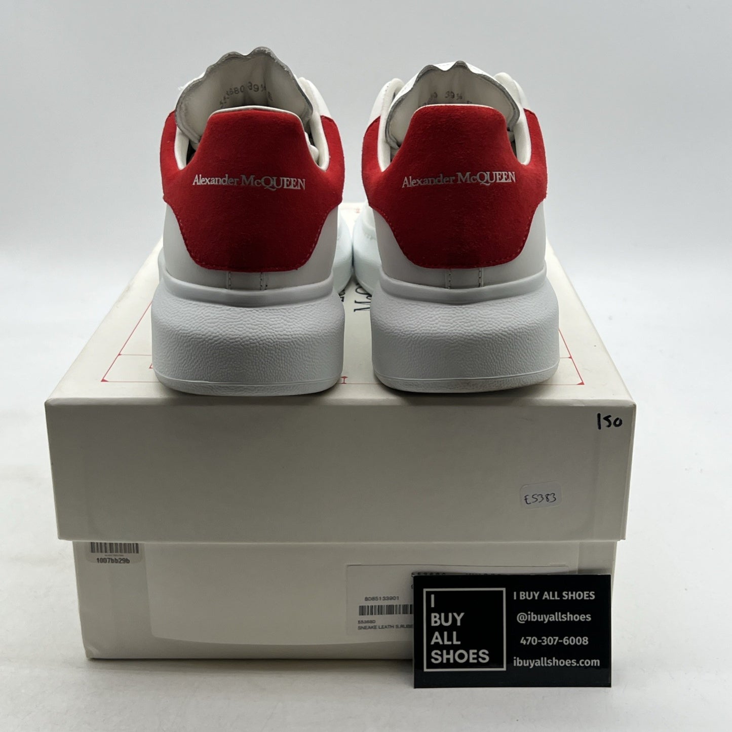 Size 39.5 - Alexander Mcqueen Oversized Platform Leather White/Red Suede
