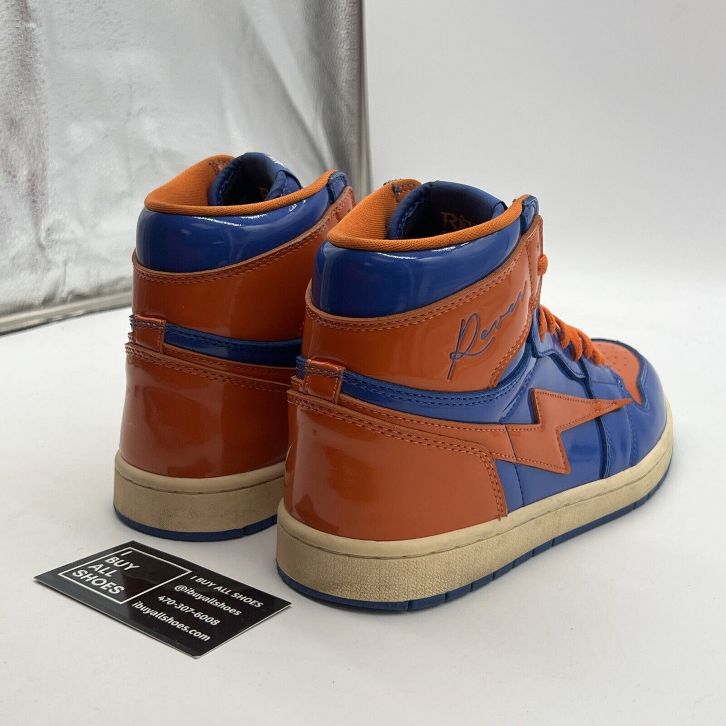 Size 8.5 - Air Kiy x Reves Paris - Blue/Orange Patent Leather (NY 2.0)