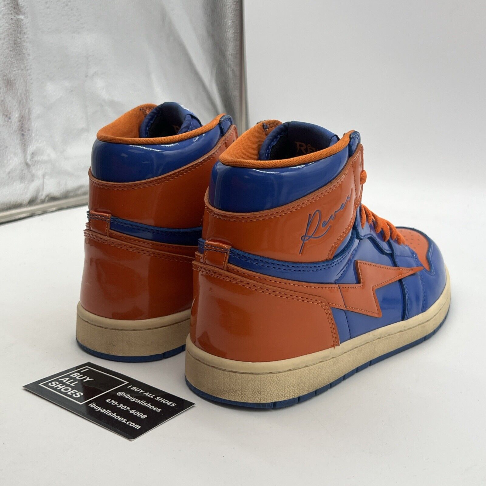 Size 8.5 - Air Kiy x Reves Paris - Blue/Orange Patent Leather (NY 2.0)