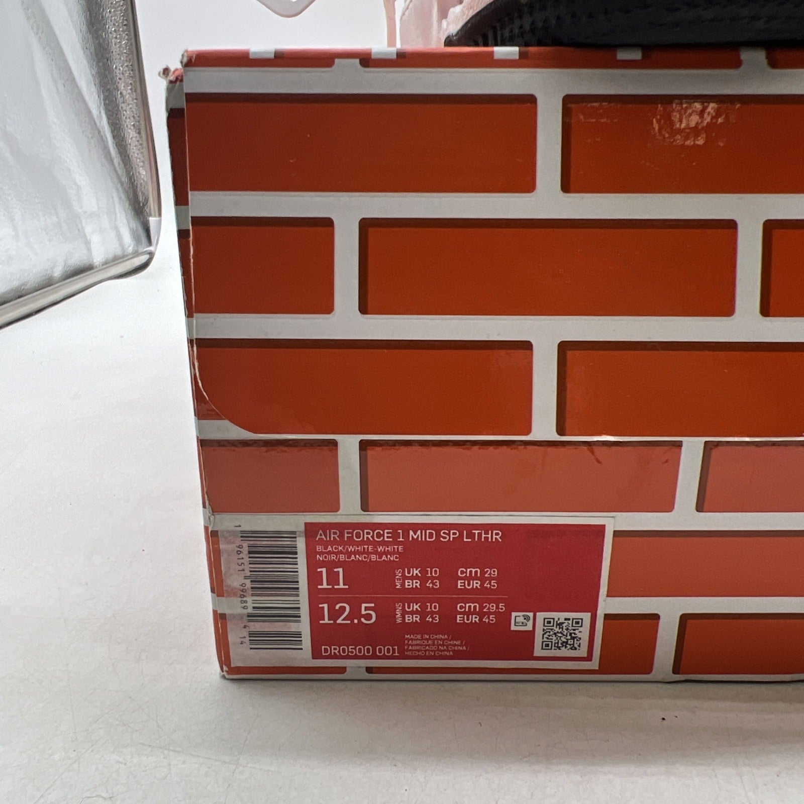 Size 11 - Nike Off-White x Air Force 1 SP Leather Mid Sheed (DR0500-001)