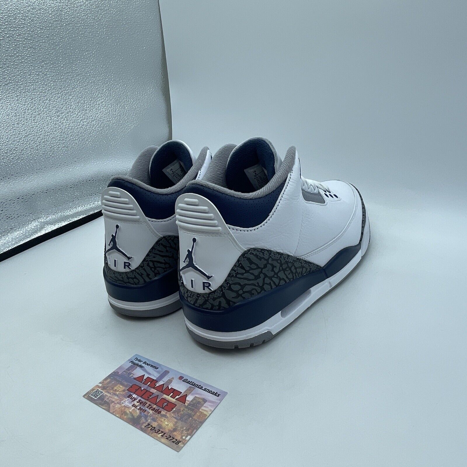 Size 8 - Air Jordan 3 Retro Midnight Navy White Grey Suede Leather (CT8532-140)