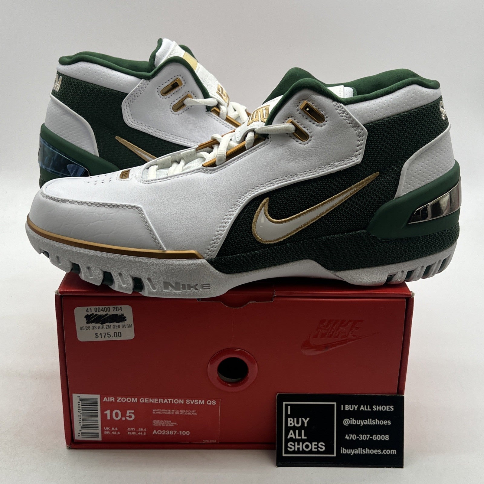 Size 10.5 - Nike Air Zoom Generation Retro QS SVSM (AO2367-100)
