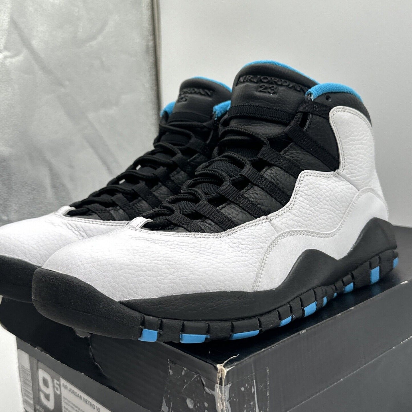 Size 9.5 - Jordan 10 Retro Powder Blue 2014 White Leather Premium Retro Classics